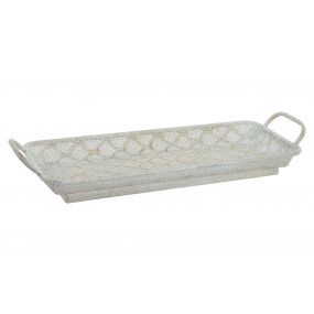alquiler bandeja dorada blanca rectangular