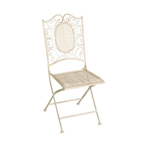 alquiler silla plegable blanca de forja
