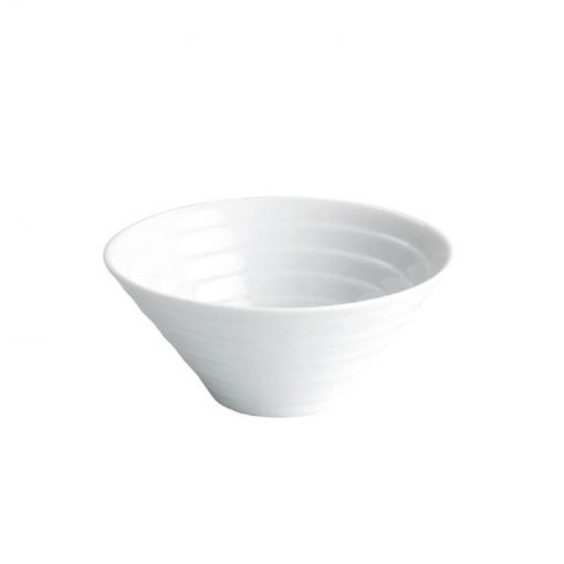 Mini bol redondo 8,5cm Ø RAYAS porcelana blanca