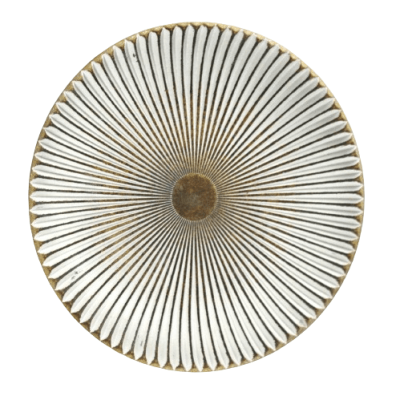 Bandeja redonda 29cm mdf SOL blanco decape