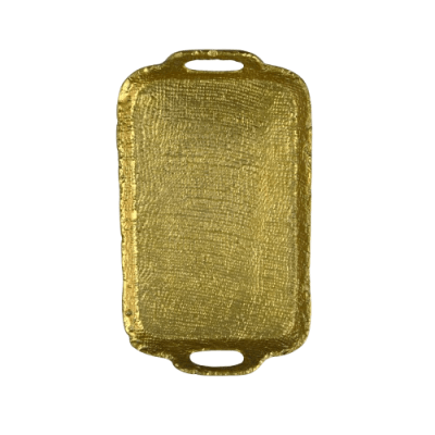 Bandeja rectangular 36x21cm DUROC aluminio dorado