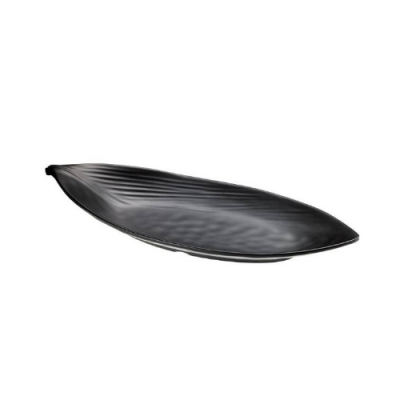 Bandeja hoja 36x15cm ASPIDISTRA melamina negra