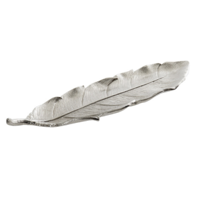 Bandeja hoja 40x9cm LANCEOLADA metal plateada