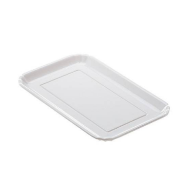 Bandeja rectangular 32x26cm HOJALDRE melamina blanca