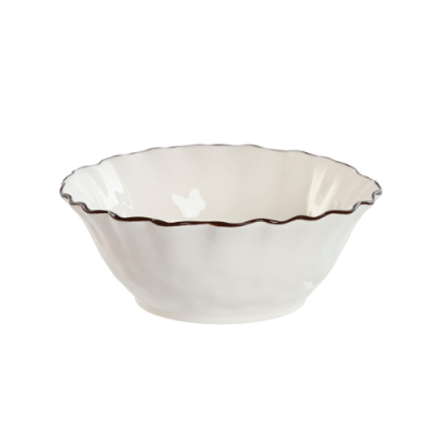 Bol redondo 16cm RIZADO FILO MARRON