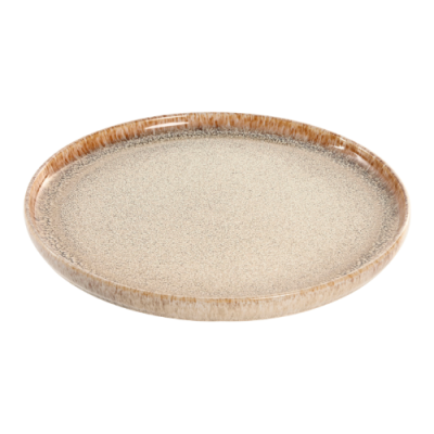 Plato llano con ala 27cm PIEDRA stoneware beige