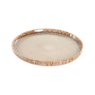 Plato postre con ala PIEDRA stoneware beige